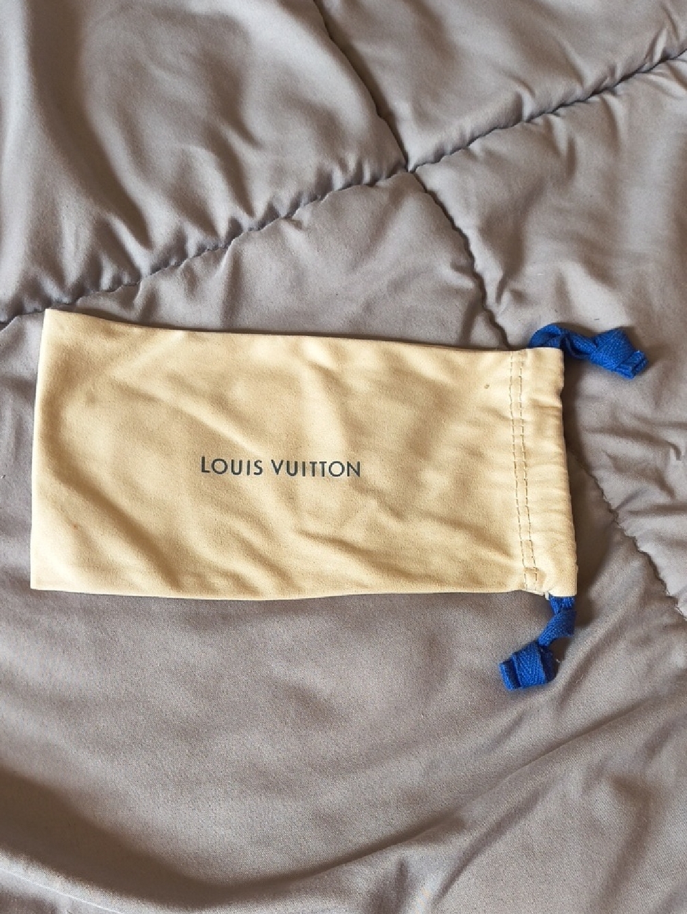 Louis Vuitton Tan Blue Small Drawstring Bag